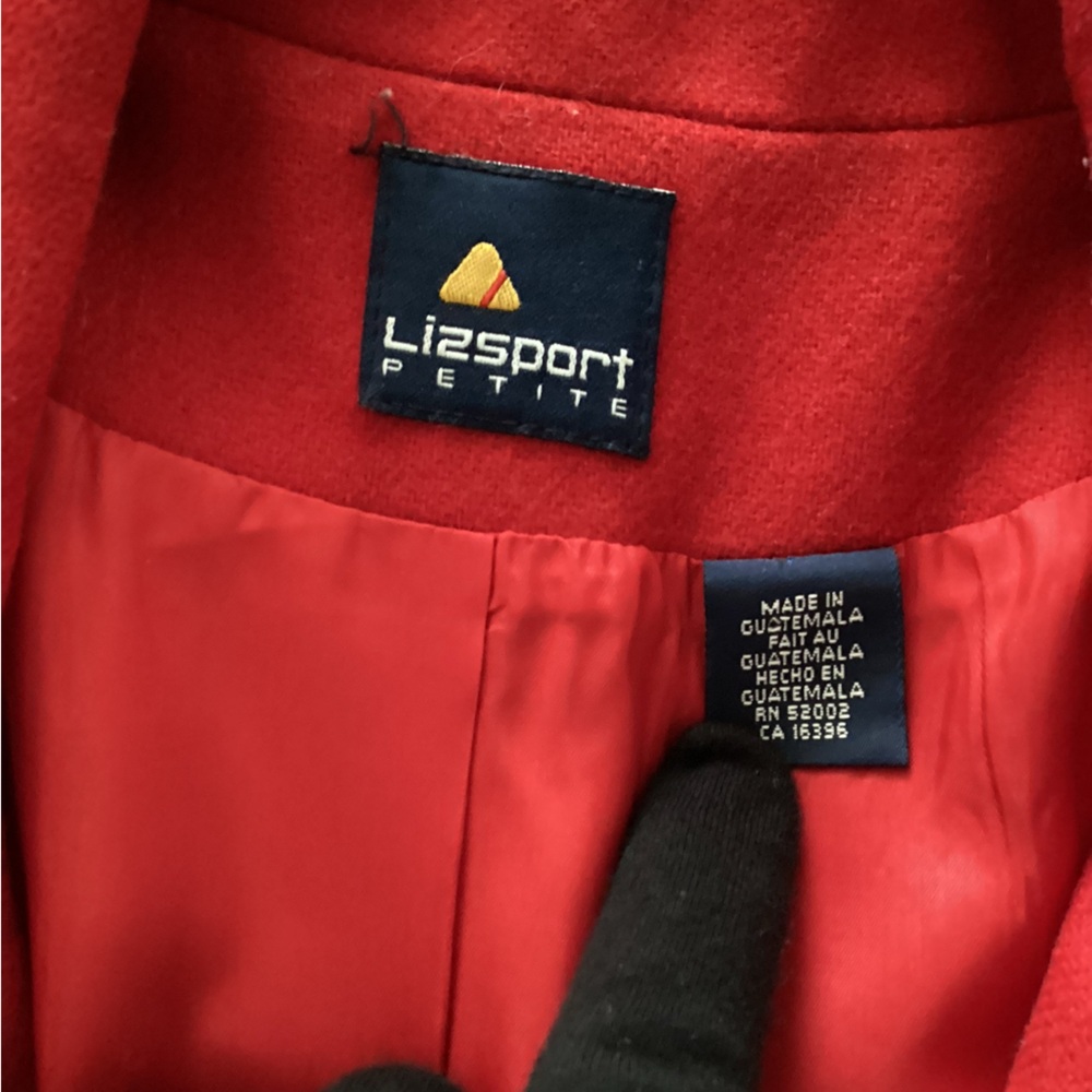 Vintage LizSport Wool Red Blazer 14 Petite - Picture 4 of 16